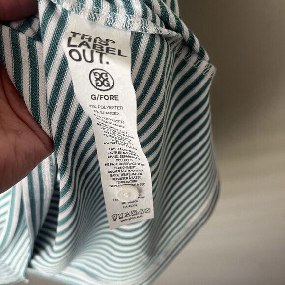 G/FORE Green and White Striped Polo Shirt - Picture 8 of 9